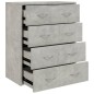 vidaXL Kommode mit 4 Schubladen 60x30,5x71 cm Betongrau vidaXL Kommode mit 4 Schubladen 60x30,5x71 cm Betongrau