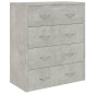 vidaXL Kommode mit 4 Schubladen 60x30,5x71 cm Betongrau vidaXL Kommode mit 4 Schubladen 60x30,5x71 cm Betongrau