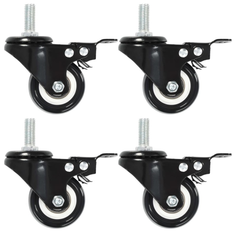 vidaXL Lenkrollen mit Bremsen 4 Stk. 50 mm vidaXL Lenkrollen mit Bremsen 4 Stk. 50 mm