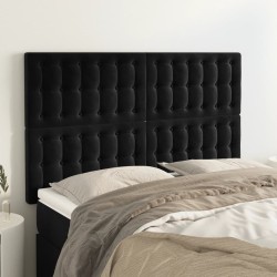 vidaXL Kopfteile 4 Stk. Schwarz 72x5x78/88 cm Samt