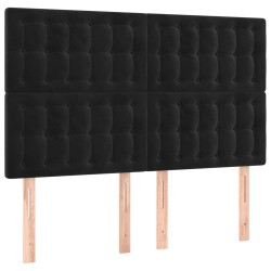 vidaXL Kopfteile 4 Stk. Schwarz 72x5x78/88 cm Samt