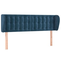 vidaXL Kopfteil mit Ohren Dunkelblau 147x23x78/88 cm Samt