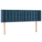 vidaXL Kopfteil mit Ohren Dunkelblau 147x16x78/88 cm Samt