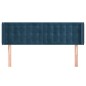vidaXL Kopfteil mit Ohren Dunkelblau 147x16x78/88 cm Samt