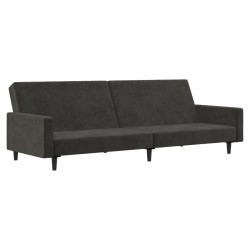vidaXL Schlafsofa 2-Sitzer Dunkelgrau Samt
