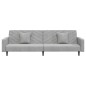 vidaXL Schlafsofa 2-Sitzer mit 2 Kissen Hellgrau Samt vidaXL Schlafsofa 2-Sitzer mit 2 Kissen Hellgrau Samt