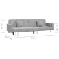 vidaXL Schlafsofa 2-Sitzer mit 2 Kissen Hellgrau Samt vidaXL Schlafsofa 2-Sitzer mit 2 Kissen Hellgrau Samt