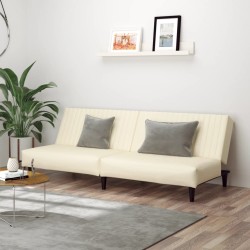 vidaXL Schlafsofa 2-Sitzer Creme Kunstleder