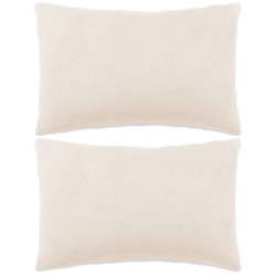 vidaXL Kissen 2 Stk. Velours 40x60 cm Cremeweiß