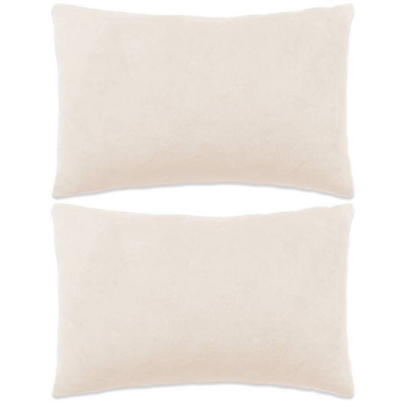vidaXL Kissen 2 Stk. Velours 40x60 cm Cremeweiß vidaXL Kissen 2 Stk. Velours 40x60 cm Cremeweiß
