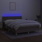 vidaXL Boxspringbett mit Matratze & LED Taupe 140x190 cm Stoff vidaXL Boxspringbett mit Matratze & LED Taupe 140x190 cm Stoff