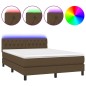 vidaXL Boxspringbett mit Matratze & LED Dunkelbraun 140x200 cm Stoff vidaXL Boxspringbett mit Matratze & LED Dunkelbraun 140x200 cm Stoff