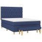 vidaXL Boxspringbett mit Matratze Blau 140x190 cm Stoff vidaXL Boxspringbett mit Matratze Blau 140x190 cm Stoff