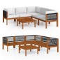 6-tlg. Garten-Lounge-Set mit Kissen Cremeweiß Massivholz Akazie 6-tlg. Garten-Lounge-Set mit Kissen Cremeweiß Massivholz Akazie