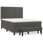 vidaXL Boxspringbett mit Matratze Dunkelgrau 140x200 cm Samt vidaXL Boxspringbett mit Matratze Dunkelgrau 140x200 cm Samt