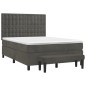 vidaXL Boxspringbett mit Matratze Dunkelgrau 140x200 cm Samt vidaXL Boxspringbett mit Matratze Dunkelgrau 140x200 cm Samt