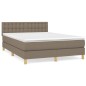 vidaXL Boxspringbett mit Matratze Taupe 140x190 cm Stoff vidaXL Boxspringbett mit Matratze Taupe 140x190 cm Stoff