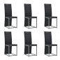 vidaXL Essgruppe 7-tlg. Stahl und Hartglas Schwarz vidaXL Essgruppe 7-tlg. Stahl und Hartglas Schwarz