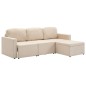 vidaXL Modulares 3-Sitzer-Schlafsofa Creme Stoff vidaXL Modulares 3-Sitzer-Schlafsofa Creme Stoff