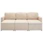 vidaXL Modulares 3-Sitzer-Schlafsofa Creme Stoff vidaXL Modulares 3-Sitzer-Schlafsofa Creme Stoff