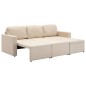 vidaXL Modulares 3-Sitzer-Schlafsofa Creme Stoff vidaXL Modulares 3-Sitzer-Schlafsofa Creme Stoff