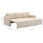 vidaXL Modulares 3-Sitzer-Schlafsofa Creme Stoff vidaXL Modulares 3-Sitzer-Schlafsofa Creme Stoff