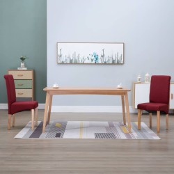 vidaXL Esszimmerstühle 2 Stk. Rot Stoff