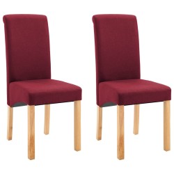 vidaXL Esszimmerstühle 2 Stk. Rot Stoff