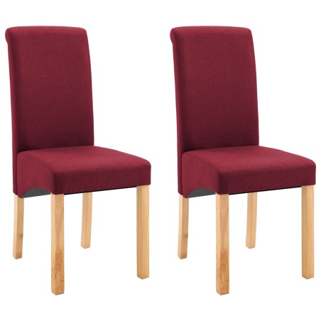 vidaXL Esszimmerstühle 2 Stk. Rot Stoff