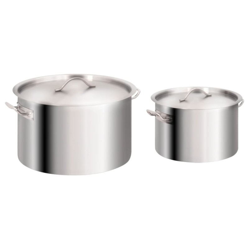 vidaXL 2-tlg. Kochtopf-Set 44/24 L Edelstahl vidaXL 2-tlg. Kochtopf-Set 44/24 L Edelstahl