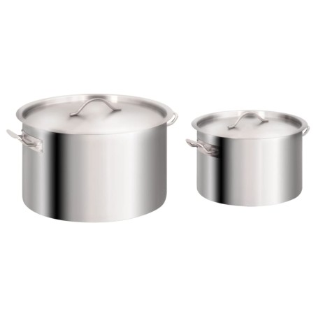 vidaXL 2-tlg. Kochtopf-Set 44/24 L Edelstahl