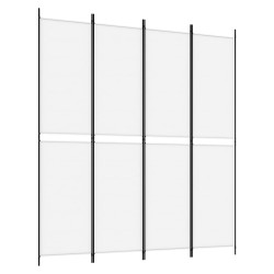 vidaXL 4-tlg. Paravent Weiß 200x220 cm Stoff