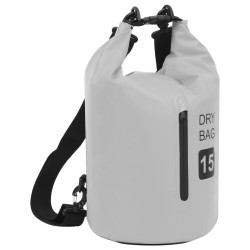 vidaXL Trockensack mit Reißverschluss Grau 15 L PVC