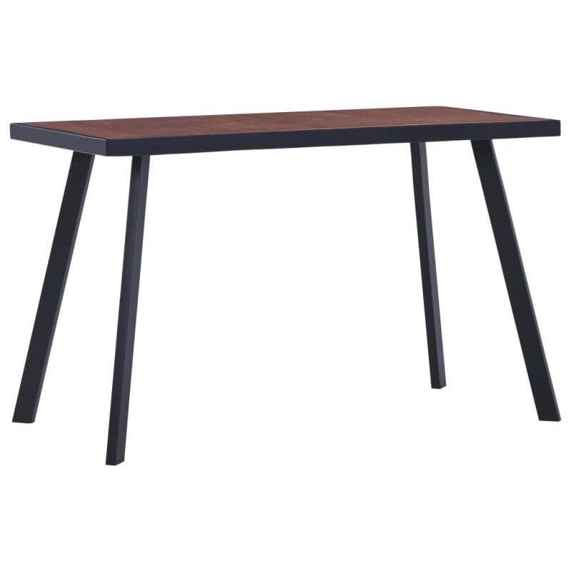 vidaXL Esstisch Dunkles Holz und Schwarz 120x60x75 cm MDF vidaXL Esstisch Dunkles Holz und Schwarz 120x60x75 cm MDF