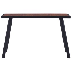 vidaXL Esstisch Dunkles Holz und Schwarz 120x60x75 cm MDF