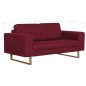 vidaXL 2-Sitzer-Sofa Stoff Weinrot vidaXL 2-Sitzer-Sofa Stoff Weinrot