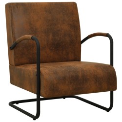 vidaXL Sessel Braun Wildleder-Optik