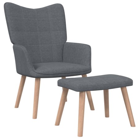 vidaXL Relaxsessel mit Hocker Dunkelgrau Stoff