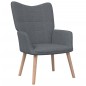 vidaXL Relaxsessel mit Hocker Dunkelgrau Stoff vidaXL Relaxsessel mit Hocker Dunkelgrau Stoff