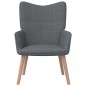 vidaXL Relaxsessel mit Hocker Dunkelgrau Stoff vidaXL Relaxsessel mit Hocker Dunkelgrau Stoff