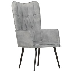 vidaXL Ohrensessel Grau Canvas-Material