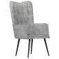 vidaXL Ohrensessel Grau Canvas-Material vidaXL Ohrensessel Grau Canvas-Material