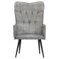 vidaXL Ohrensessel Grau Canvas-Material vidaXL Ohrensessel Grau Canvas-Material