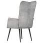 vidaXL Ohrensessel Grau Canvas-Material vidaXL Ohrensessel Grau Canvas-Material