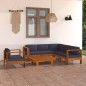 7-tlg. Garten-Lounge-Set mit Dunkelgrauen Auflagen Akazienholz 7-tlg. Garten-Lounge-Set mit Dunkelgrauen Auflagen Akazienholz
