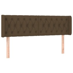 vidaXL Kopfteil mit Ohren Dunkelbraun 147x16x78/88 cm Stoff