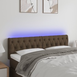 vidaXL LED Kopfteil Dunkelbraun 144x7x78/88 cm Stoff