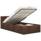 vidaXL Bett mit Bettkasten Hydraulisch mit LED Braun Stoff 100x200 cm vidaXL Bett mit Bettkasten Hydraulisch mit LED Braun Stoff 100x200 cm