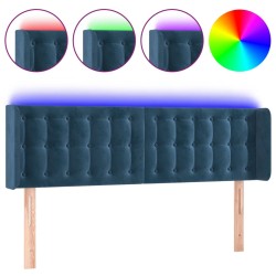 vidaXL LED Kopfteil Dunkelblau 147x16x78/88 cm Samt
