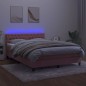 vidaXL Boxspringbett mit Matratze & LED Rosa 140x190 cm Samt vidaXL Boxspringbett mit Matratze & LED Rosa 140x190 cm Samt